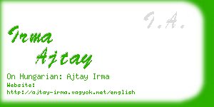 irma ajtay business card